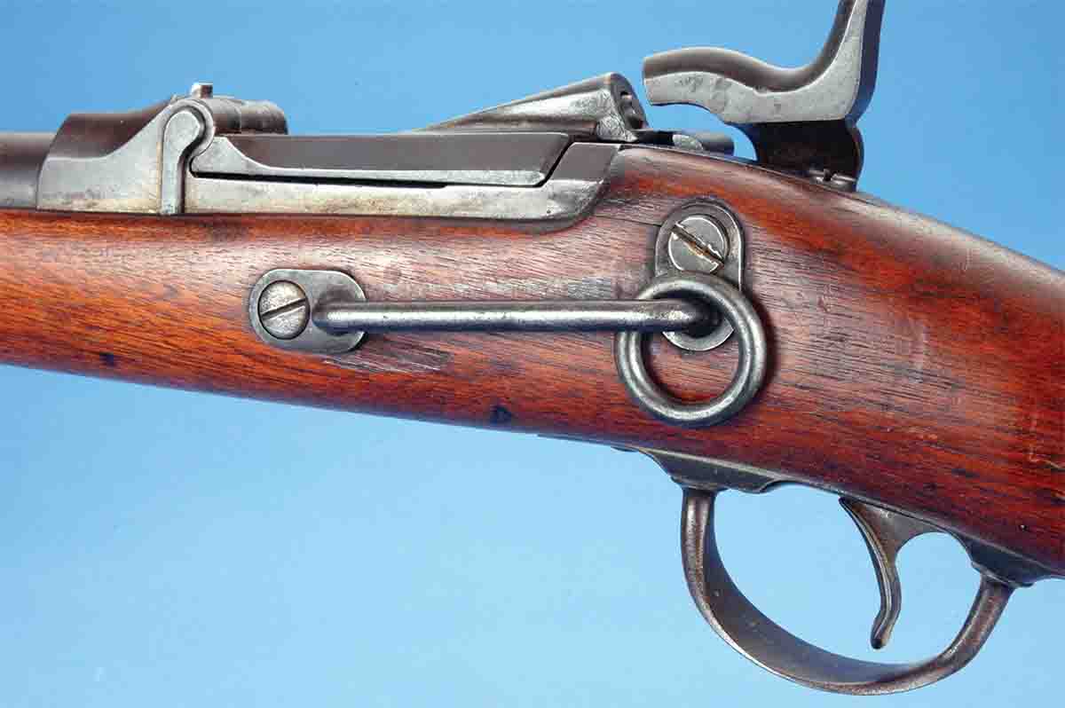 The sling bar on an 1873 .45 Government carbine.